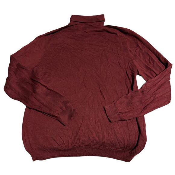 Joseph Abboud Burgundy Classic 100% Merino Pullover Polo Sweater Men's Size XXL - Picture 2 of 5